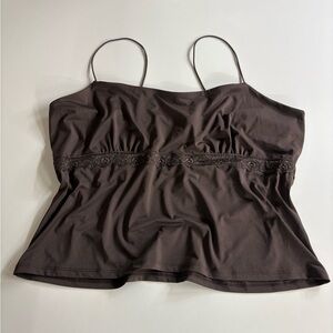 Women’s Wild Fable Chocolate Brown Spaghetti Strap Tank Top Summer Y2K Style